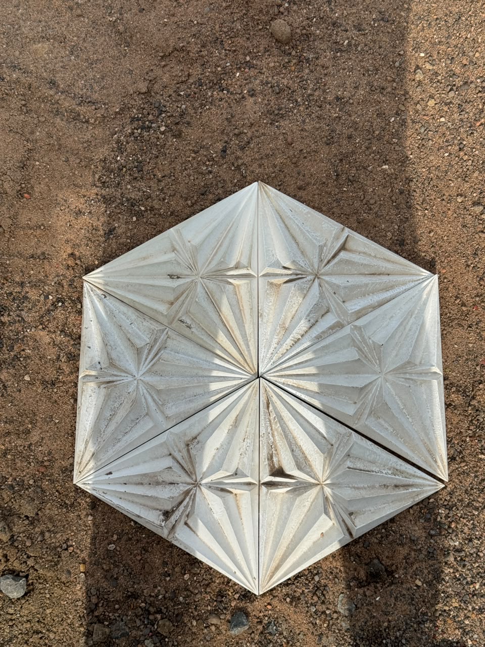 Overhead view of a hexagon elevation panel